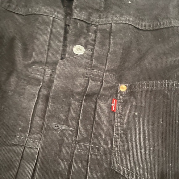 [S]Levi's Black and Green Lined Sherpa Collar Corduory Jacket - Picture 3 of 11